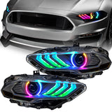 18-23 Ford Mustang Oracle Lighting 8204-332 Dynamic ColorSHIFT LED Headlights-Black Series