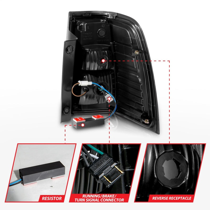 07-17 For Expedition ANZO 311409 LED Taillights w/Light Bar Black