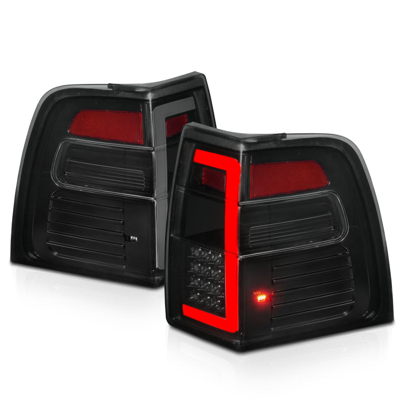07-17 For Expedition ANZO 311409 LED Taillights w/Light Bar Black