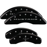 15-20 Ford Mustang MGP 10204SMB2BK 4 Caliper Covers Engraved Front 2015/Mustang Engraved Rear 2015/Bar & Pony Black Finish Slvr Character