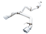 21-23 Ford Bronco L4 2.3L/V6 2.7L AWE 3015-32456 0FG Dual Rear Exit Exhaust w/Chrome Silver Tips & Bash Guard