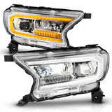 19-23 Ford Ranger I4 2.3L EB ANZO 11614 Full LED Projector Headlights w/ Initiation & Sequential - Chrome