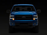 09-14 Ford F-150 Raxiom T566369 Axial Series Projector Headlights w/ LED Light Bar-Blk Housing(Clear Lens)