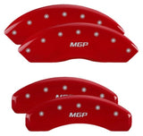 21-23 Ford Bronco MGP 10248SMGPRD 4 Caliper Covers Engraved Front & Rear MGP Red Finish Silver Characters