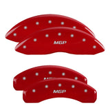 10-17 Ford Expedition MGP 10217SMGPRD 4 Caliper Covers Engraved Front & Rear MGP Red Finish Silver Character