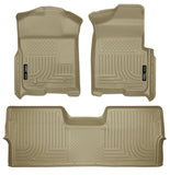 09-14 Ford F-150 SuperCrew Cab Pickup Husky Liners 98333 WeatherBeater Combo Tan Floor Liners