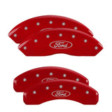 04-09 Ford F-150 MGP 10009SFRDRD 4 Caliper Covers Engraved Front & Rear Oval logo/Ford Red Finish Silver Character