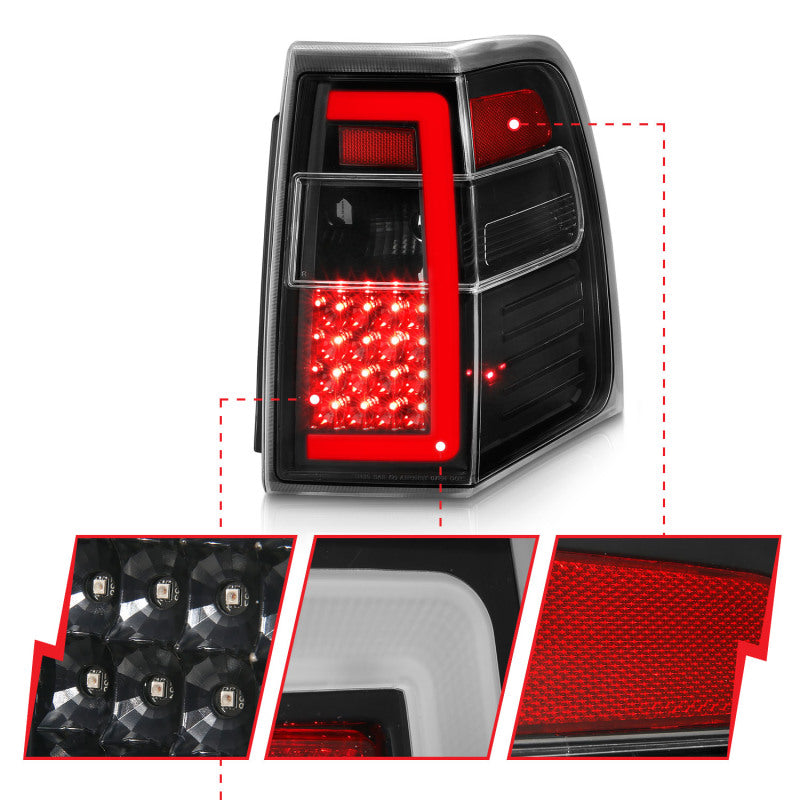 07-17 For Expedition ANZO 311408 LED Taillights w/Light Bar Black