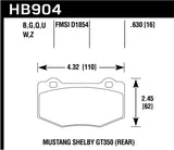 15-20 Ford Mustang Shelby GT350 Hawk Performance HB904U.630 DTC-70 Compound Rear Brake Pads