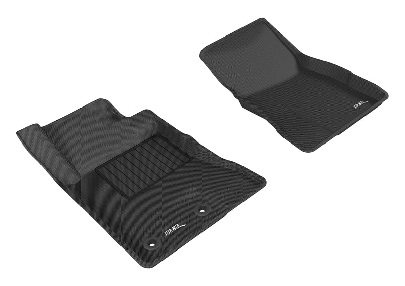 3D MAXpider 2015-2020 Ford Mustang Kagu 1st Row Floormat - Black Floor Mats - Rubber 3D MAXpider