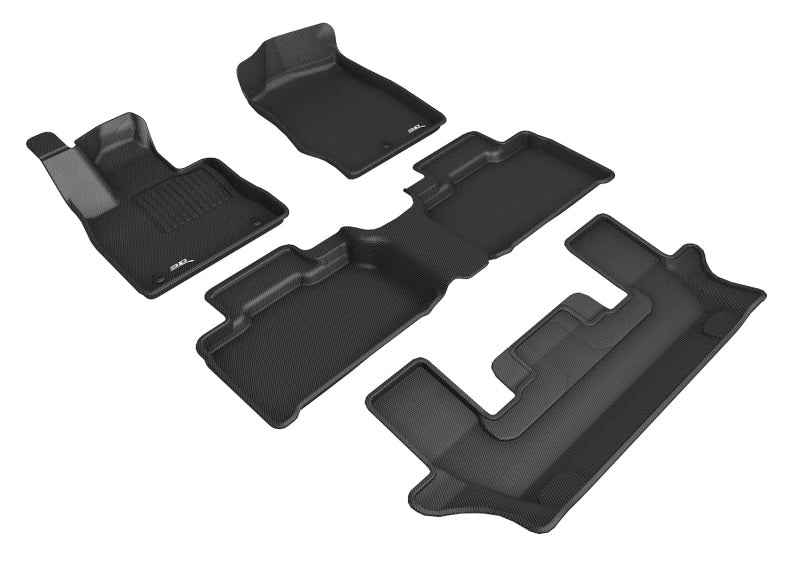 3D MAXpider 2020-2021 Ford Explorer 1st/2nd/3rd Row Floor Mats - Black Floor Mats - Rubber 3D MAXpider