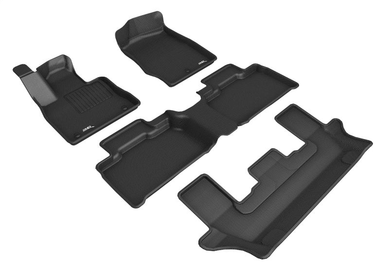 3D MAXpider 2020-2022 Ford Explorer 1st/2nd/3rd Row Floor Mats - Black Floor Mats - Rubber 3D MAXpider