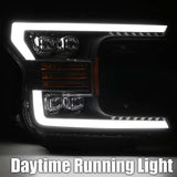 18-20 Ford F-150 AlphaRex 880181 NOVA LED Projector Headlights Plank Style Chrome w/ ActivLight/Seq Signal