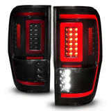 19-23 Ford Ranger ANZO 311447 Full LED Taillights w/ Lightbar Sequential Signal Black Housing - Smoke Lens