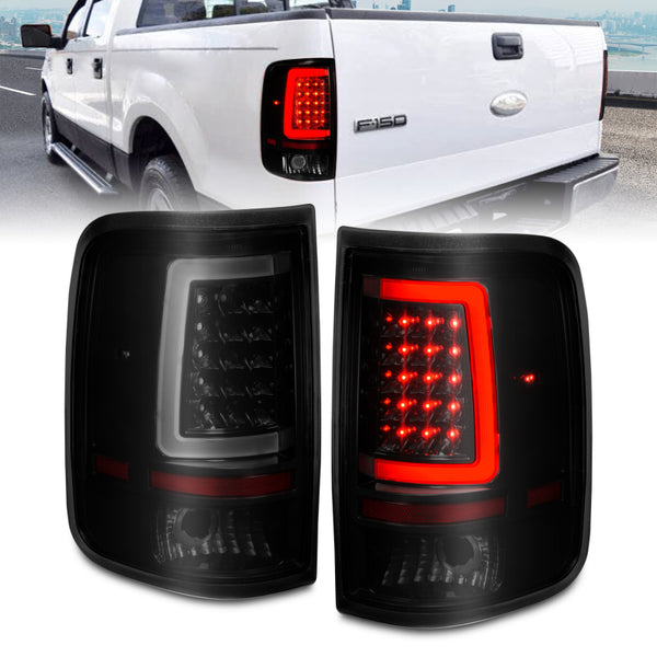 04-08 Ford F-150 ANZO 311343 LED Tail Lights w/ Light Bar Black