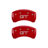 10-14 Ford Mustang MGP 10198SMGTRD 4 Caliper Covers Engraved Front Mustang Engraved Rear GT Red Finish Silver Character