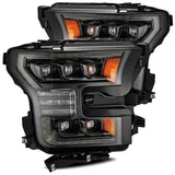 15-17 Ford F-150 / 17-20 Raptor AlphaRex 880163 NOVA LED Proj Headlights Plank Style Alpha Black w/ Activ Light/Seq Signal