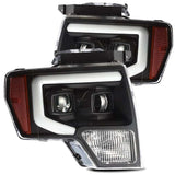 09-14 Ford F-150 AlphaRex 880179 LUXX LED Proj Headlights Plank Style Black w/Activ Light/Seq Signal/DRL