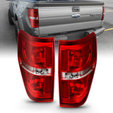 09-14 Ford F-150 ANZO 311299 Euro Taillight Red/Clear (W/O Bulb)