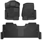 21-23 Ford F-150 CC SC Husky Liners 53468 X-Act Contour Front & Second Row Seat Floor Liners-Black