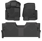 21-24 Ford F-150 SuperCrew Husky Liners 94121 Weatherbeater Black Front & 2nd Seat Floor Liners