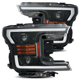 18-20 Ford F-150 AlphaRex 880188 PRO-Series Projector Headlights Plank Style Gloss Blk w/ Activ Light/Seq Signal