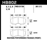 15-20 Ford Mustang Performance Package Hawk Performance HB802N.661 HP Plus Street Front Brake Pads