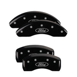 21-23 Ford Bronco Sport MGP 10255SFRDBK 4 Caliper Covers Engraved Front & Rear Ford Oval Black Finish Silver Characters