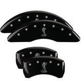 15-20 Ford Mustang MGP 10200SSNKBK 4 Caliper Covers Engraved Front & Rear Tiffany Snake Black Finish Silver Character