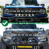 21-23 Ford Bronco / 22-23 Bronco Raptor AlphaRex 880260 NOVA-Series LED Projector Headlights Black