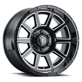 21-24 Ford Bronco ICON 6220108345GBMW Recoil 20x10 6x5.5 -24mm Offset 4.5in BS Gloss Black Milled Spokes Wheel