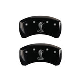 15-20 Ford Mustang MGP 10200SSNKBK 4 Caliper Covers Engraved Front & Rear Tiffany Snake Black Finish Silver Character