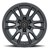 21-23 Ford Bronco ICON 2417858347SB Vector 6 17x8.5 6x5.5 0mm Offset 4.75in BS 106.1mm Bore Satin Black Wheel