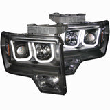 09-14 Ford F150 ANZO 111263 Projector Headlights Clear Lens w/ Black Housing and U-Bar Halo