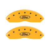 04-09 Ford F-150 MGP 10009SFRDYL 4 Caliper Covers Engraved Front & Rear Oval Logo/Ford Yellow Finish Black Character