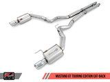 15-17 Ford Mustang V8 5.0L AWE Tuning 3015-32084 S550 Cat-back Exhaust - Touring Edition (Chrome Silver Tips)