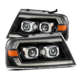 04-08 Ford F150 AlphaRex 880134 PRO-Series Projector Headlights Alpha-Black w/Sequential Signal and DRL