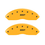 10-14 Ford Mustang MGP 10198SMGPYL 4 Caliper Covers Engraved Front & Rear MGP Yellow Finish Black Characters