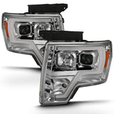 09-14 Ford F-150 ANZO 111444 Projector Headlight Plank Style Chrome Amber