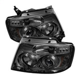 04-08 Ford F150 Spyder 5010223 Projector Headlights V2 LED Halo LED - Smoke