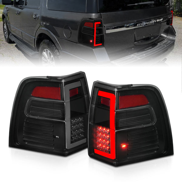 07-17 For Expedition ANZO 311409 LED Taillights w/Light Bar Black