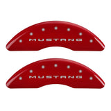 15-17 Ford Mustang MGP 10204SM32RD 4 Caliper Covers Engraved Front 2015/Mustang Engraved Rear 2015/3.7 Red Finish Silver Character