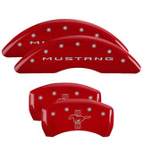 15-20 Ford Mustang MGP 10201SMB2RD 4 Caliper Covers Engraved Front 2015/Mustang Engraved Rear 2015/Bar & Pony Red Finish Slvr Character