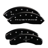 15-20 Ford Mustang MGP 10202SMB2BK 4 Caliper Covers Engraved Front 2015/Mustang Engraved Rear 2015/Bar & Pony Black Finish Slvr Character