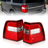 07-17 For Expedition ANZO 311410 LED Taillights w/Light Bar Chrome Housing Red/Clear Lens