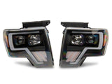 09-14 Ford F-150 Raxiom T546755 Axial G4 Light Bar Switchback Projector Headlights- Blk Housing (Clear Lens)