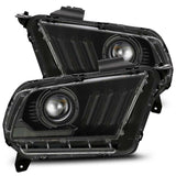 10-12 Ford Mustang AlphaRex 880112 PRO-Series Projector Headlights Plank Style Black w/Top/Bottom DRL