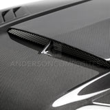 18-22 Ford Mustang Anderson Composites AC-HD18FDMU-AB-DS Ram Air Double Sided Carbon Fiber Hood