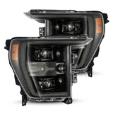 21-23 Ford F150/Raptor V6 3.5L/2.7L AlphaRex 880169 Luxx-Series Projector Headlights Alpha-Black w/Activ Light/Seq Signal