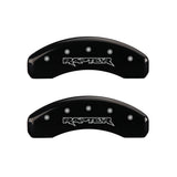 10-11 Ford F-150 MGP 10213SRPTBK 4 Caliper Covers Engraved Front & Rear Raptor Black Finish Silver Character